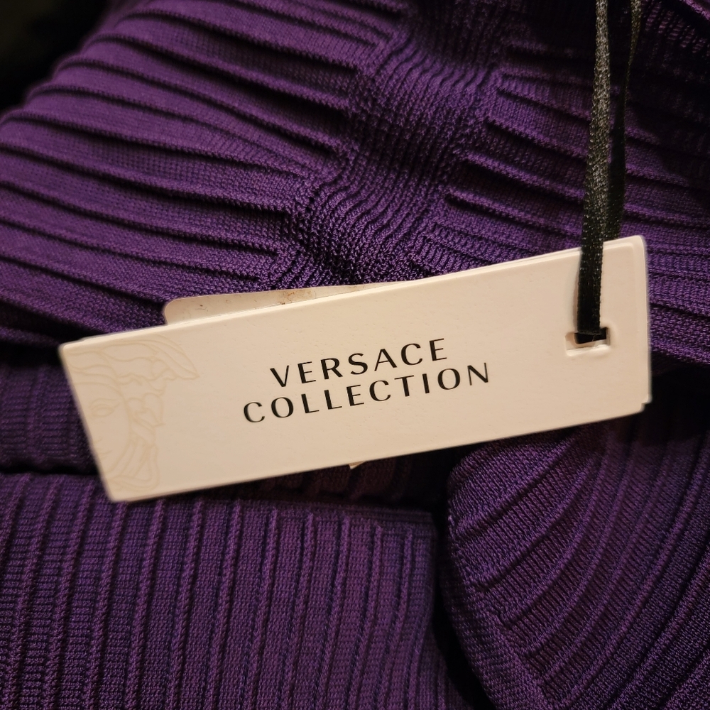 Versace Collection Abito Maglia Dress in Viola, Size 42 (US 6) - Picture 10 of 10